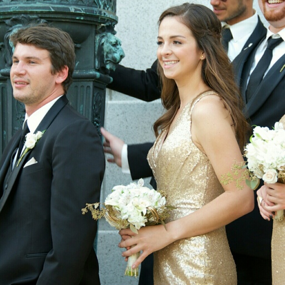 BARI JAY Gold Gown - Picture 3 of 6